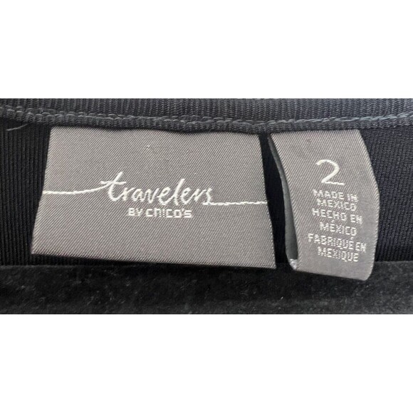 Chico's Travelers Dress Women's 2 Large Black Leopard Slinky Stretch Comfort - Picture 6 of 7